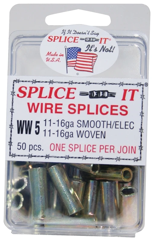 Ww5 Wire Splice, Stainless Steel, For 10 To 16 Gauge Electric And Woven Fence