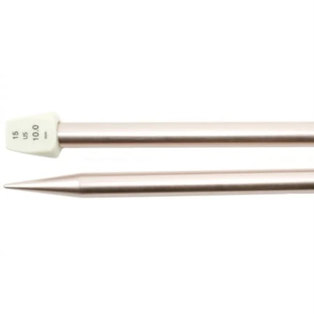 Silvalume Single Point Knitting Needles 14-inch Size 15 Salmon