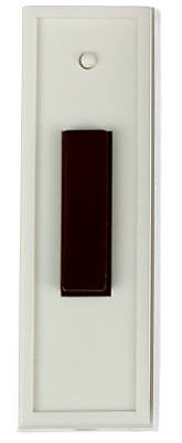 Carlon Wireless Doorbell Button, Surface Mounting, 7 in H x 3 in W x 1-1/4 in D, Black Button, White