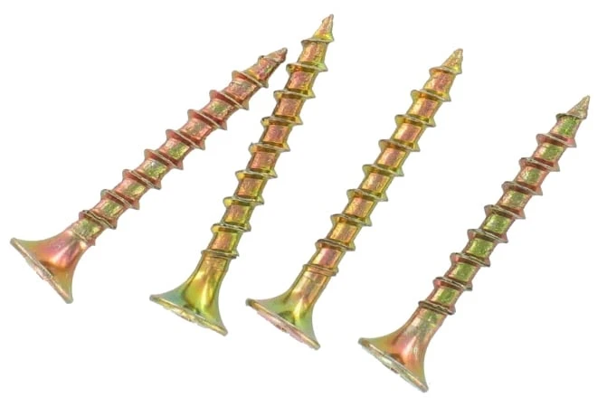 #6 X 1-1/4 Inch Coarse Thread Yellow Zinc Bugle Head Drywall Screw - 1 Pound Box