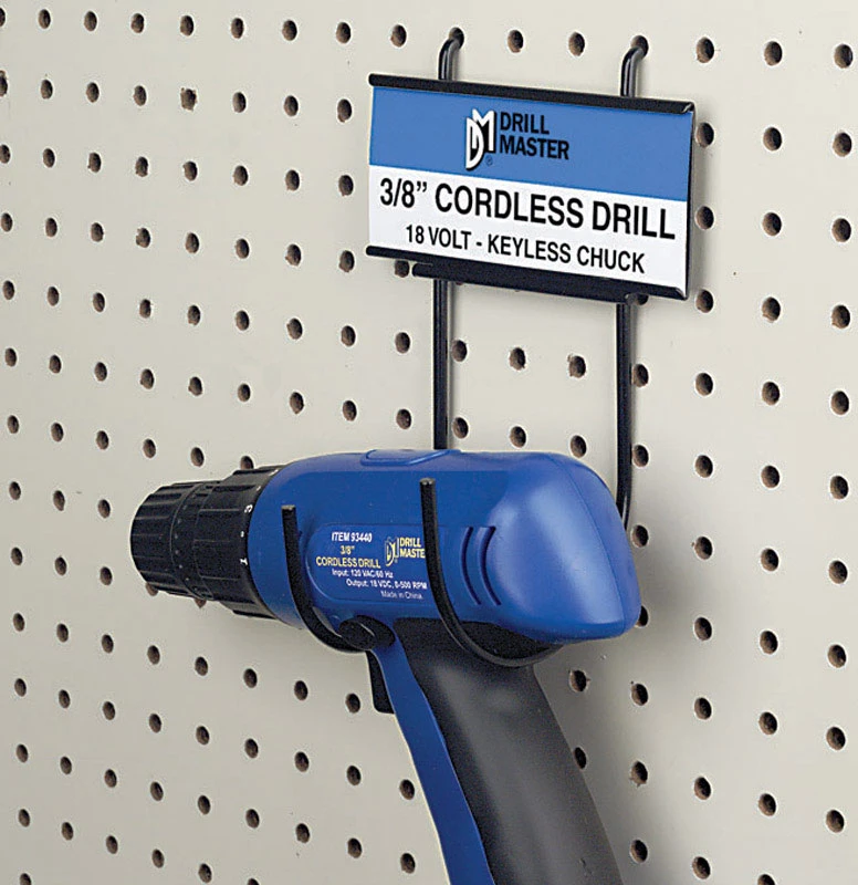 R-9011321 Black Cordless Drill Pegboard Hanger, 8.04 In H X 5.25 In D