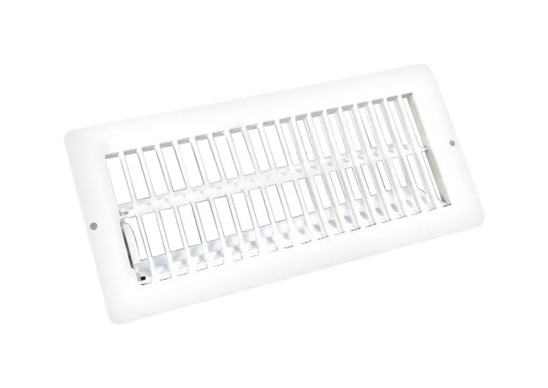 Us Hardware V-103wb 4 In. X 10 In. X 11/16 In. White Steel Floor Register 1 Pk