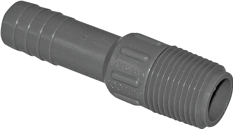 Boshart UPPA-05 Pipe Adapter, 1/2 in, MPT x Insert, Polyethylene, Gray, 200 psi Pressure