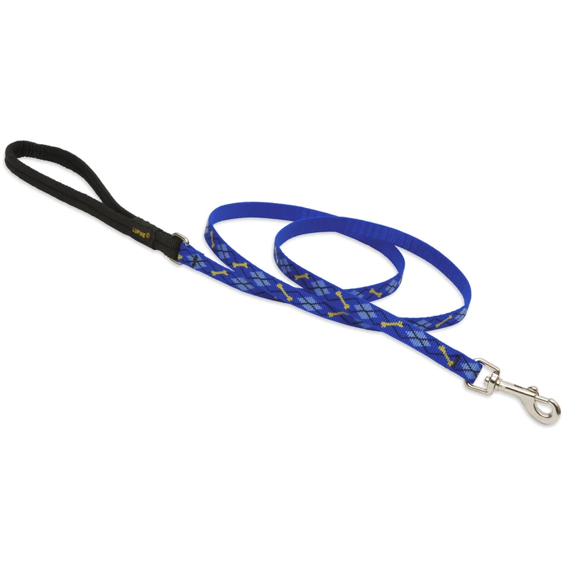 Dog Leash, Dapper Dog Pattern, 1/2 In. x 6 In.