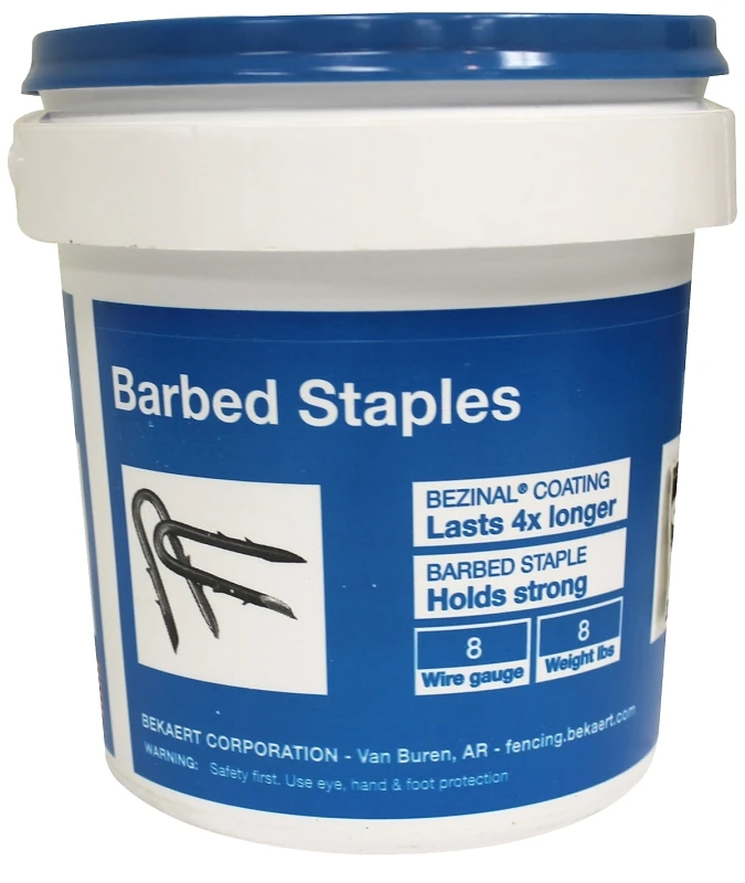 Fence Staples, 8 Gauge, 1.75 In., 8 Lb. Bucket