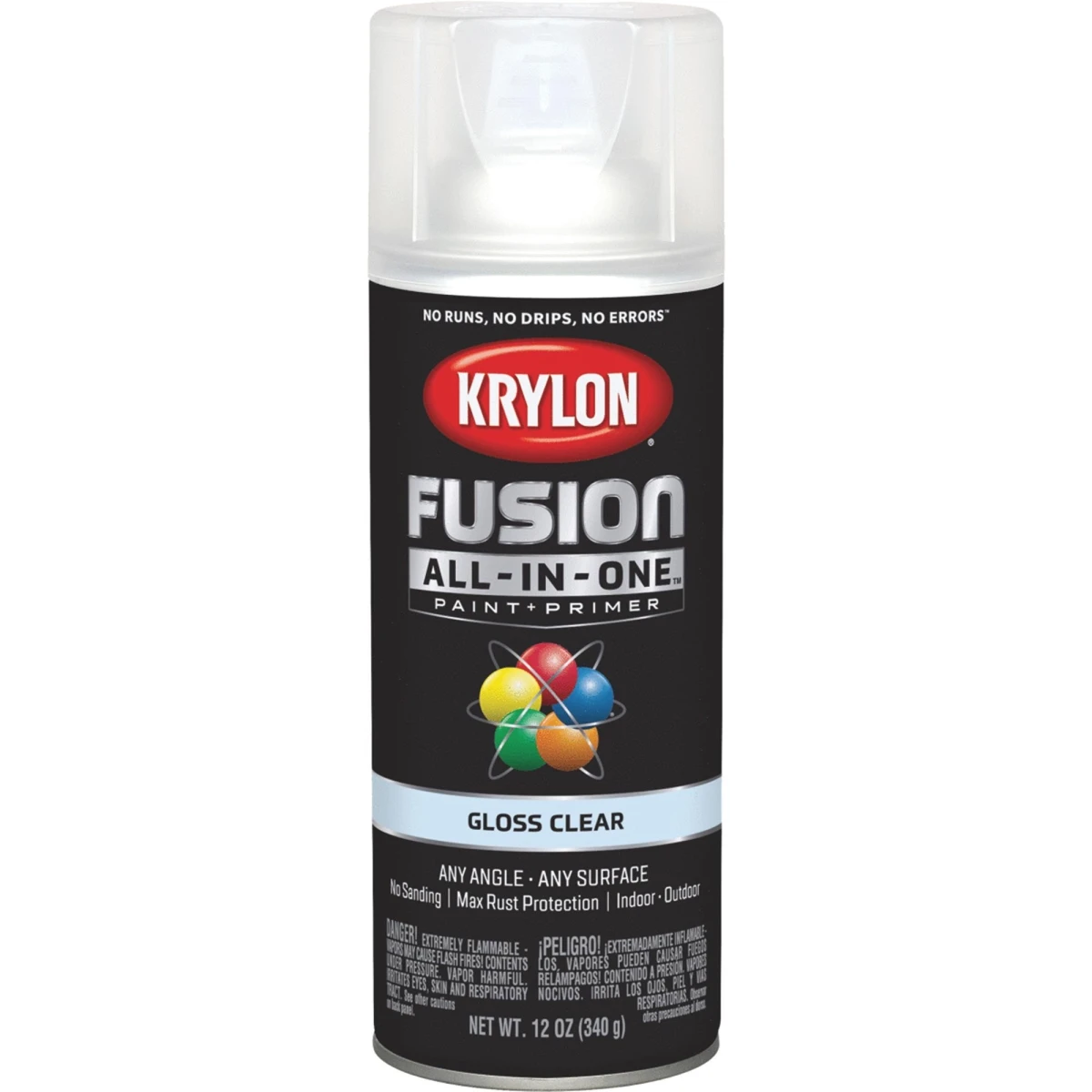 Fusion All-In-One Spray Paint + Primer, Gloss Clear, 12-oz.
