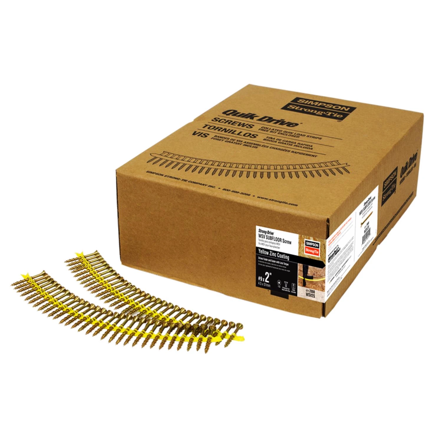 Wsv134s #9 X 1-3/4 In. T-25 Yellow Zinc Collated Subfloor Screws (2000 Pk)