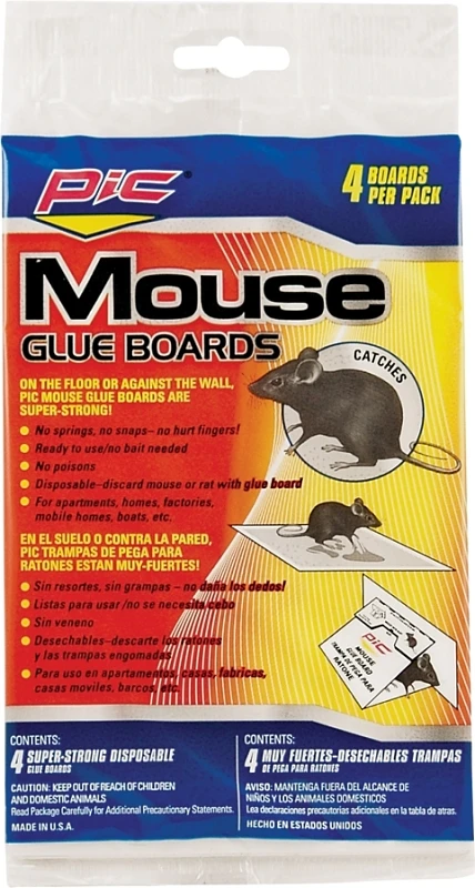 Gmt-4f Glue Mouse/rat Trap, 4 Pack, No Poisons, Sanitary Disposal