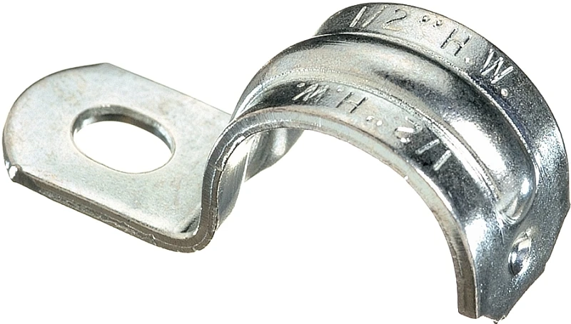 61105b 1/2 In. Rigid Imc 1-hole Push-on Strap (100 Pk), Steel, Zinc-plated