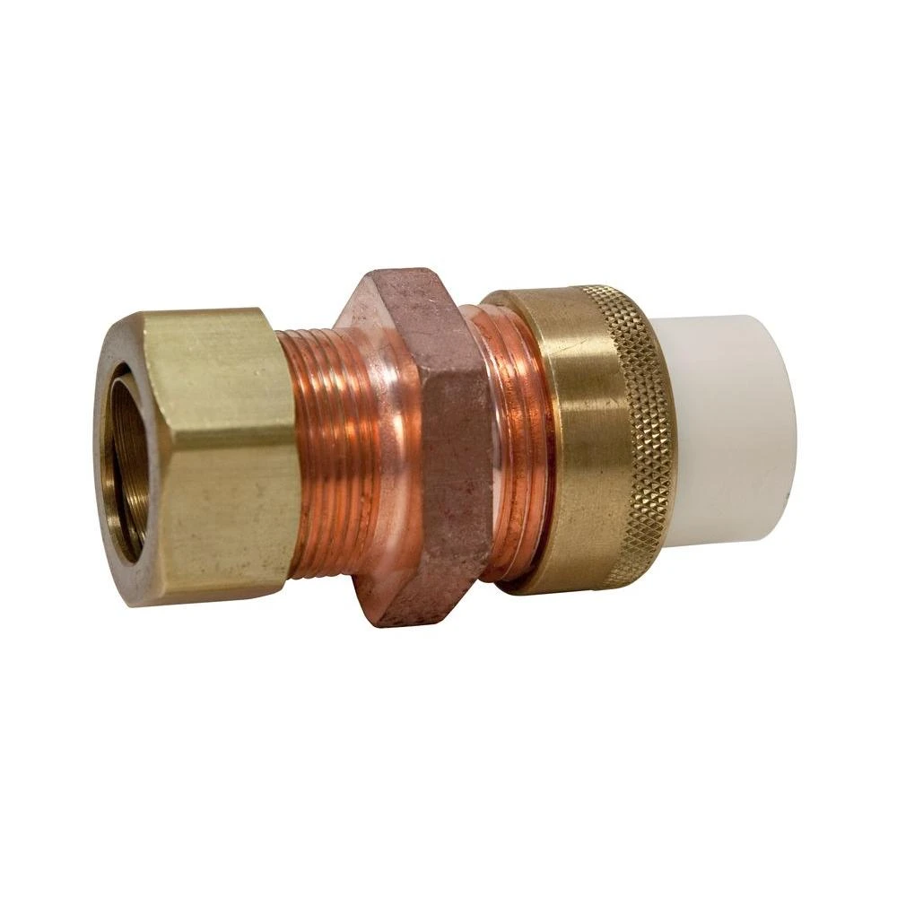 Compression Pipe Union, 1/2 In. Slip x Brass