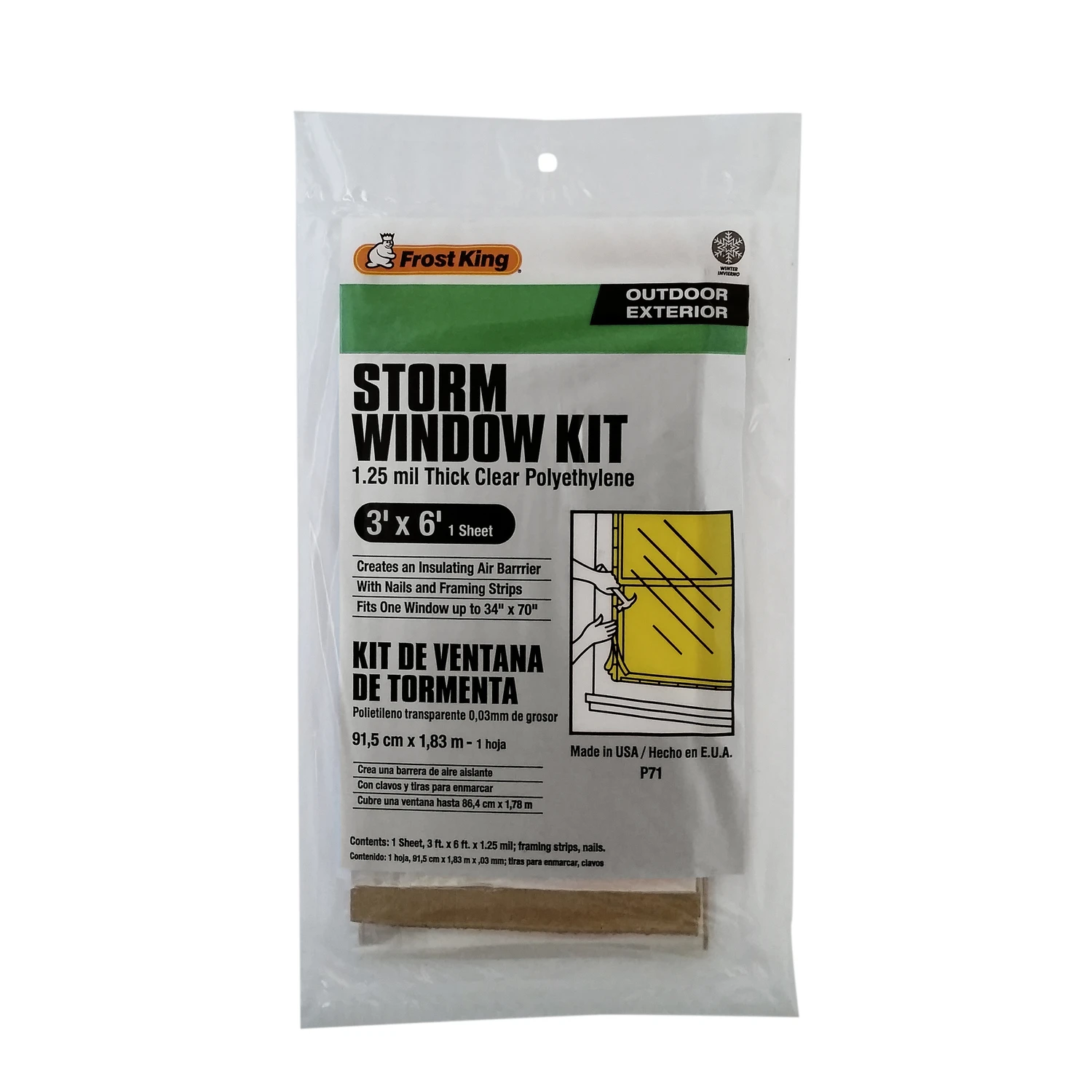 Clear Outdoor Storm Window Kit 36 In. W X 72 In. L - Model P71h