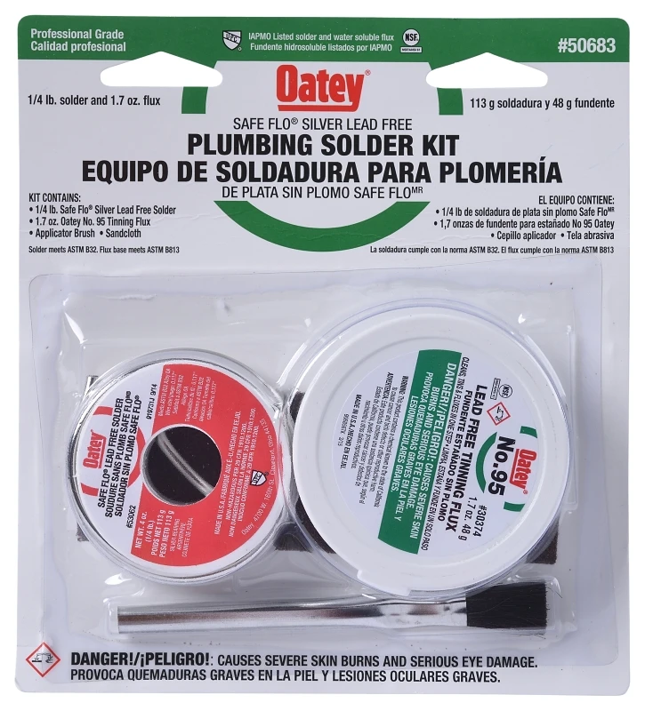 Oatey 50683 Safe-flo Lead-free Plumbing Solder Kit, 0.25 lb Oatey 50683 Safe-flo Lead-free Plumbing Solder Kit, 0.25 lb