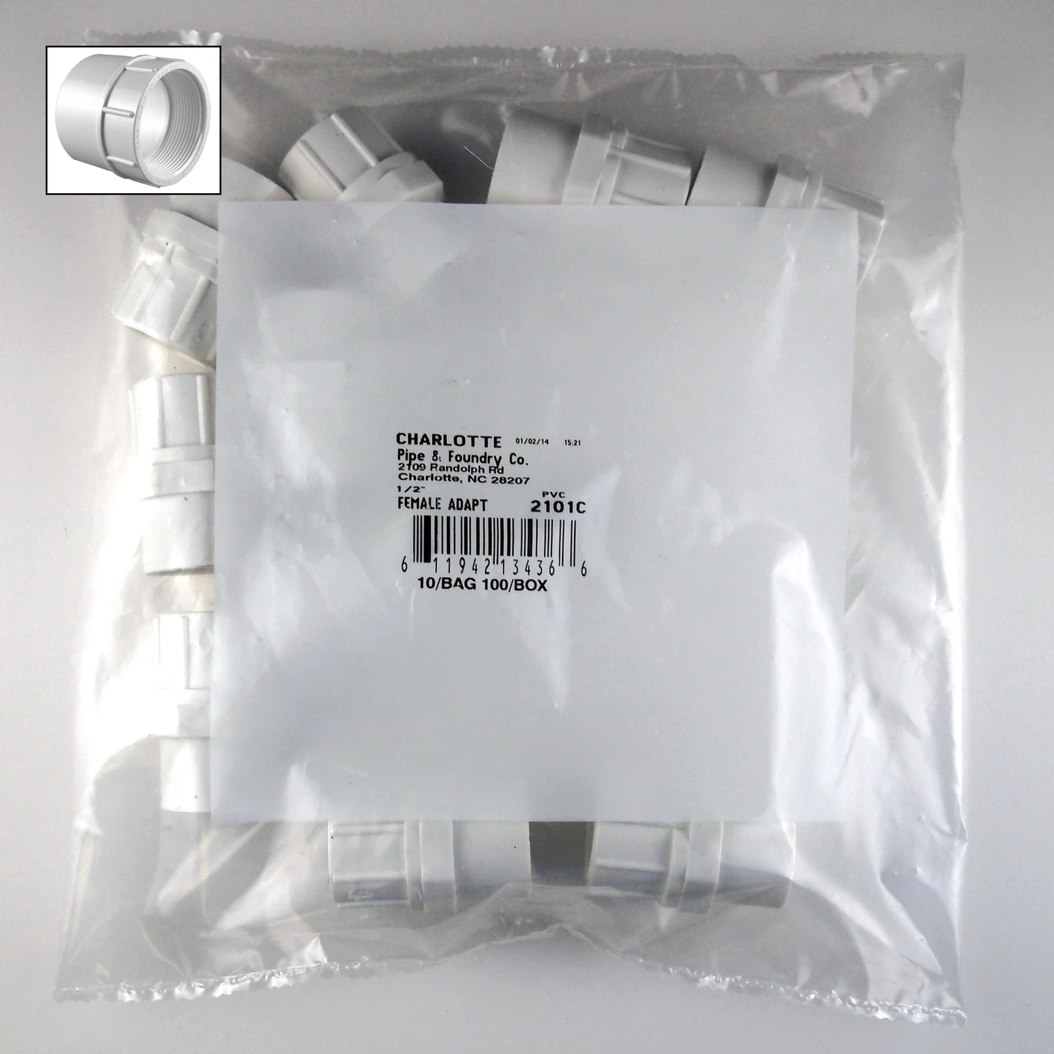 Charlotte Pipe 1/2 in. Slip x 1/2 in. Dia. FPT Pipe Adapter