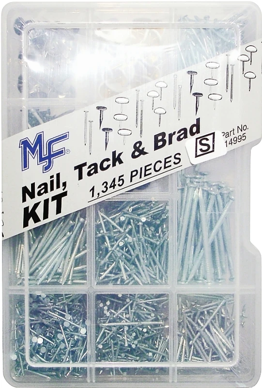 14995 Nail, Tack, And Brad Assortment Kit, Durable Container, 2 Pk