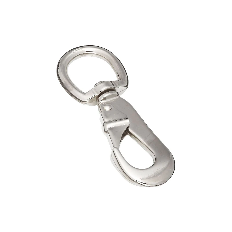 Snap Hook, Round Swivel Eye, Nickel, 1 x 4-5/8 In.