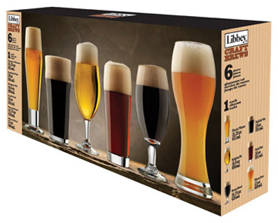 80681 Craft Beer Glass Barware Set, 6-piece Assorted Collection