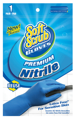 Nitrile Gloves, Latex-Free, Blue With Flocked Cotton Lining, Small, Pr.