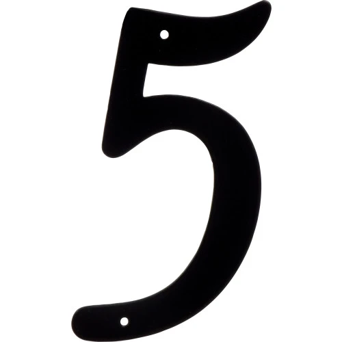 4 Inch Satin Black Number 5 With Nails - Model Bk-40/5