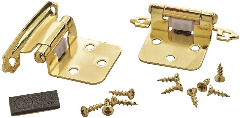 Bpr34293 Polished Brass Self-closing Face Mount Overlay Hinge 2-pack, Steel, 1-13/16" W X 2-3/4" L