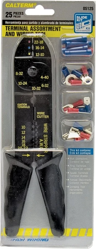05125 Solderless Terminal Kit With Tool - 25 Piece Assortment