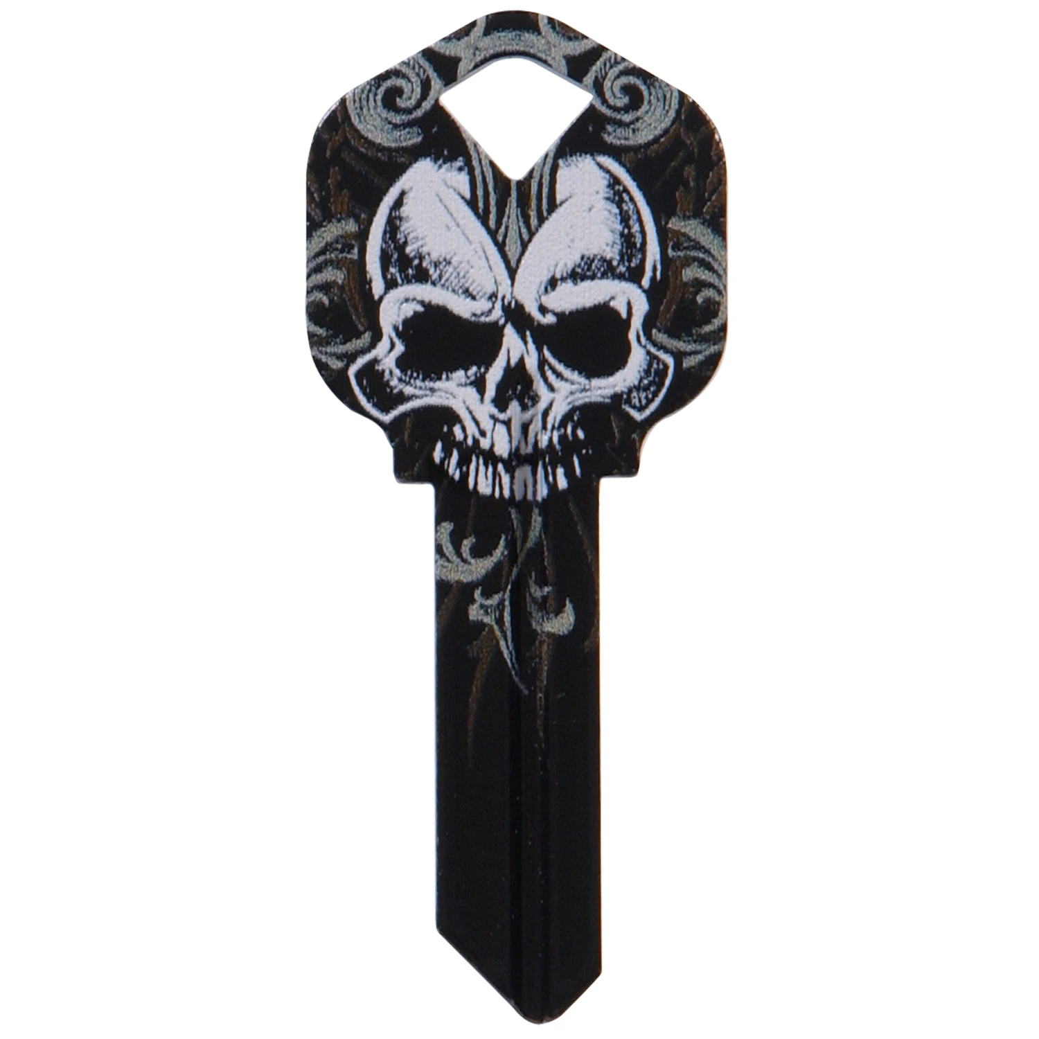 Hillman #66 Wackey Black Skull Key Blank