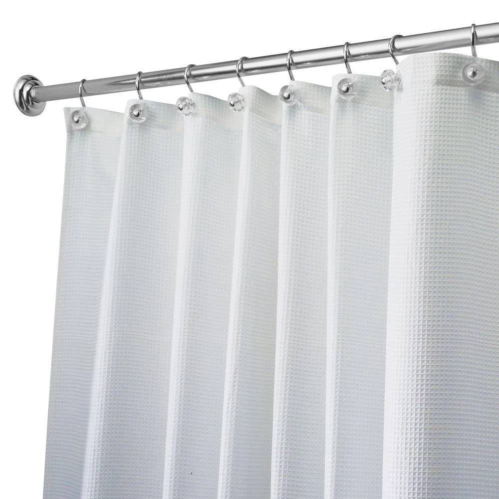Carlton Extra-long Shower Curtain 72" X 96" White Fabric