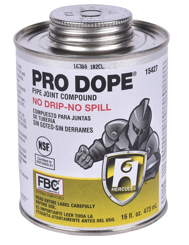 Pro Dope 15427 Gray Oil Based Thread Sealant, 16 Oz Can With Brush