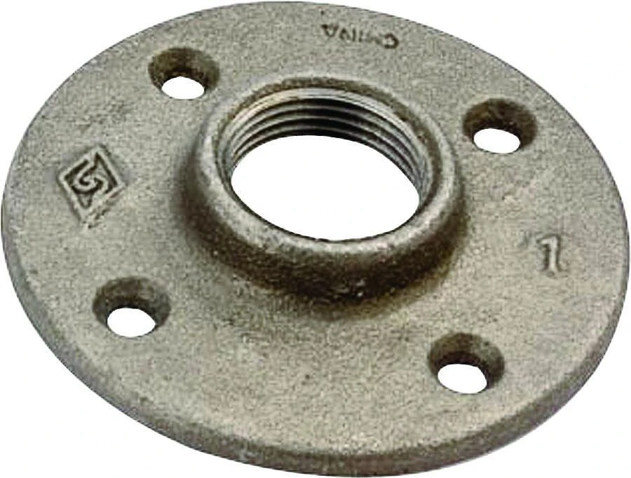27-1/2b Malleable Iron Floor Flange, 1/2 In, 3 In Diameter, 4-bolt Hole