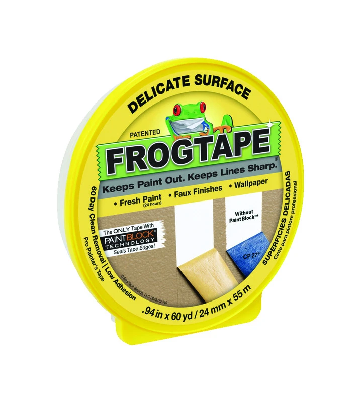 FrogTape 280220 Painting Tape, 60 yd L, 0.94 in W, Yellow