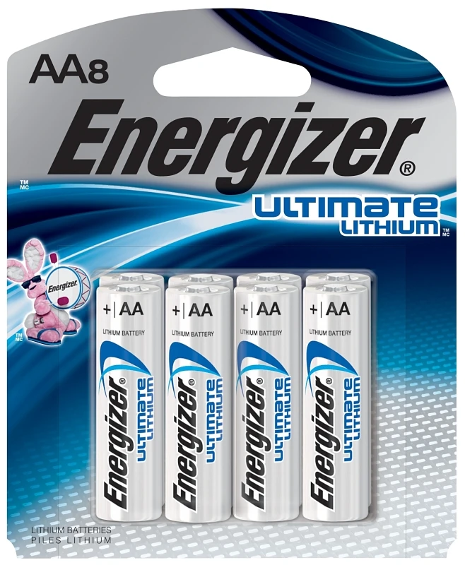 Ultimate Lithium AA Batteries, Double A Batteries, 8-Pack