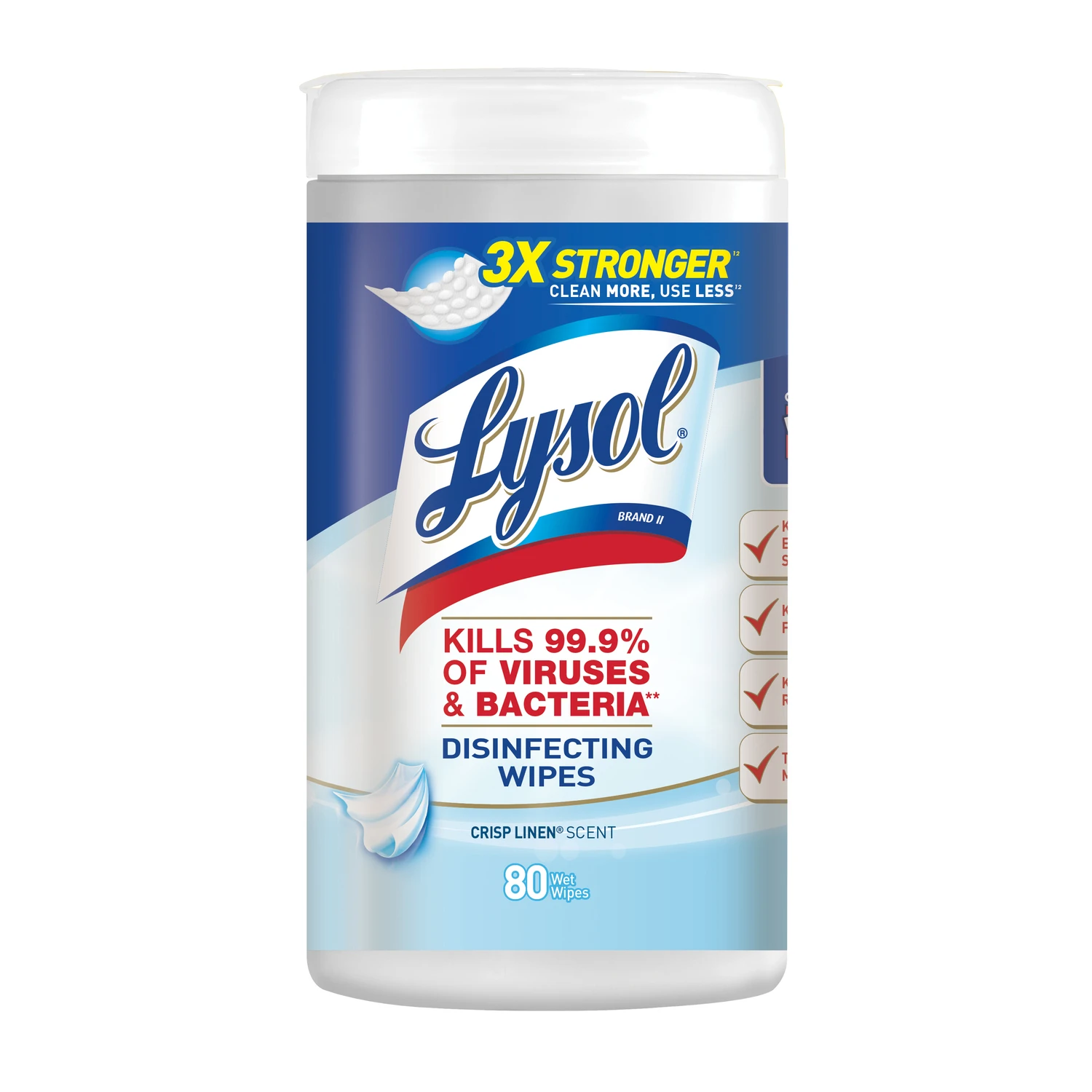 Fiber Weave Disinfecting Wipes, Crisp Linen, 80 Count, Model 1920089346