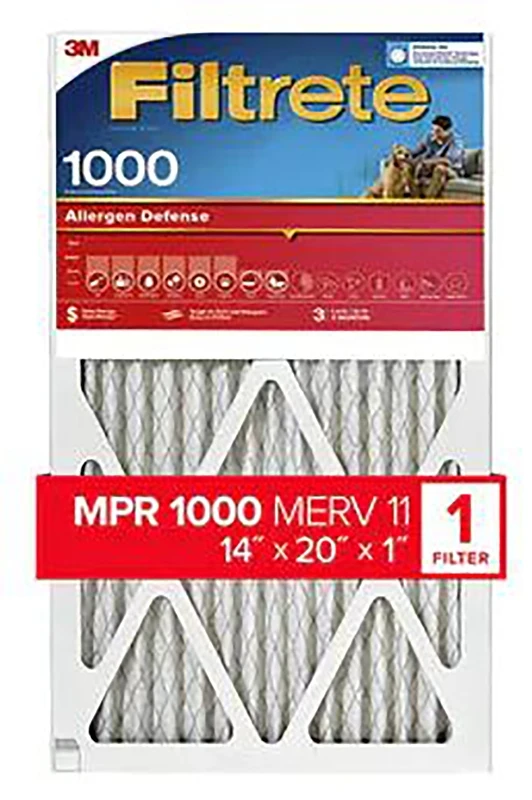 Filtrete 9805-4 Air Filter, 20 in L, 14 in W, 11 MERV, 1000 MPR, Polypropylene Frame Filtrete 9805-4 Air Filter, 20 in L, 14 in W, 11 MERV, 1000 MPR, Polypropylene Frame