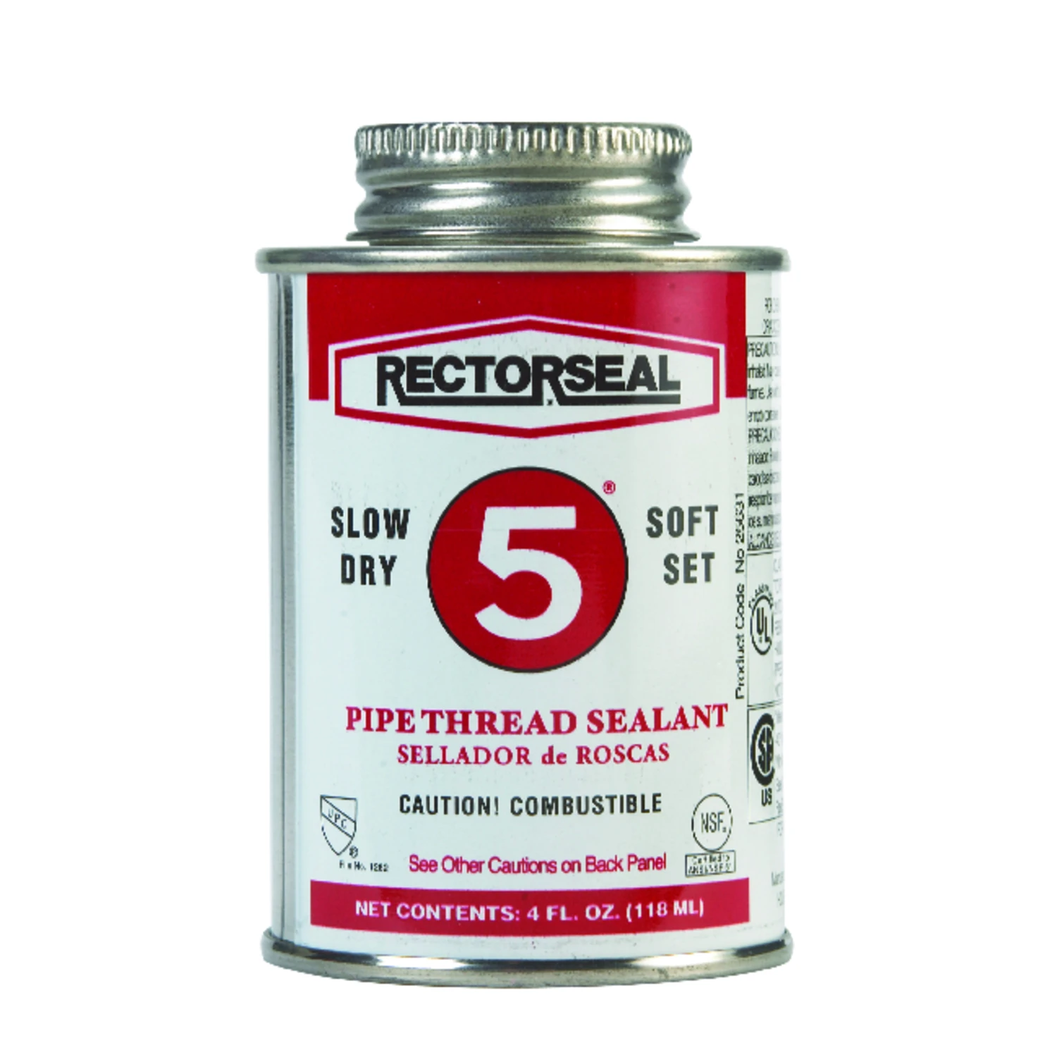 Rectorseal 25631 Pipe Thread Sealant, #5, 4 Oz, Yellow Rectorseal 25631 Pipe Thread Sealant, #5, 4 Oz, Yellow