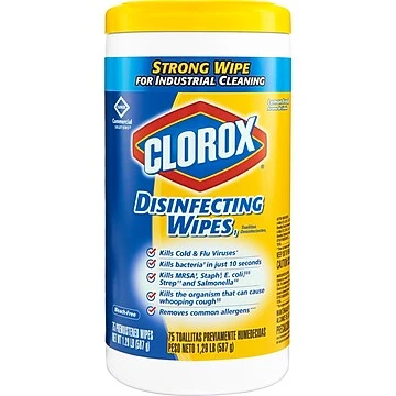 "Clorox Commercial Solutions Disinfecting Wipes, Lemon Fresh Scent - 75 Wipes (15948)"