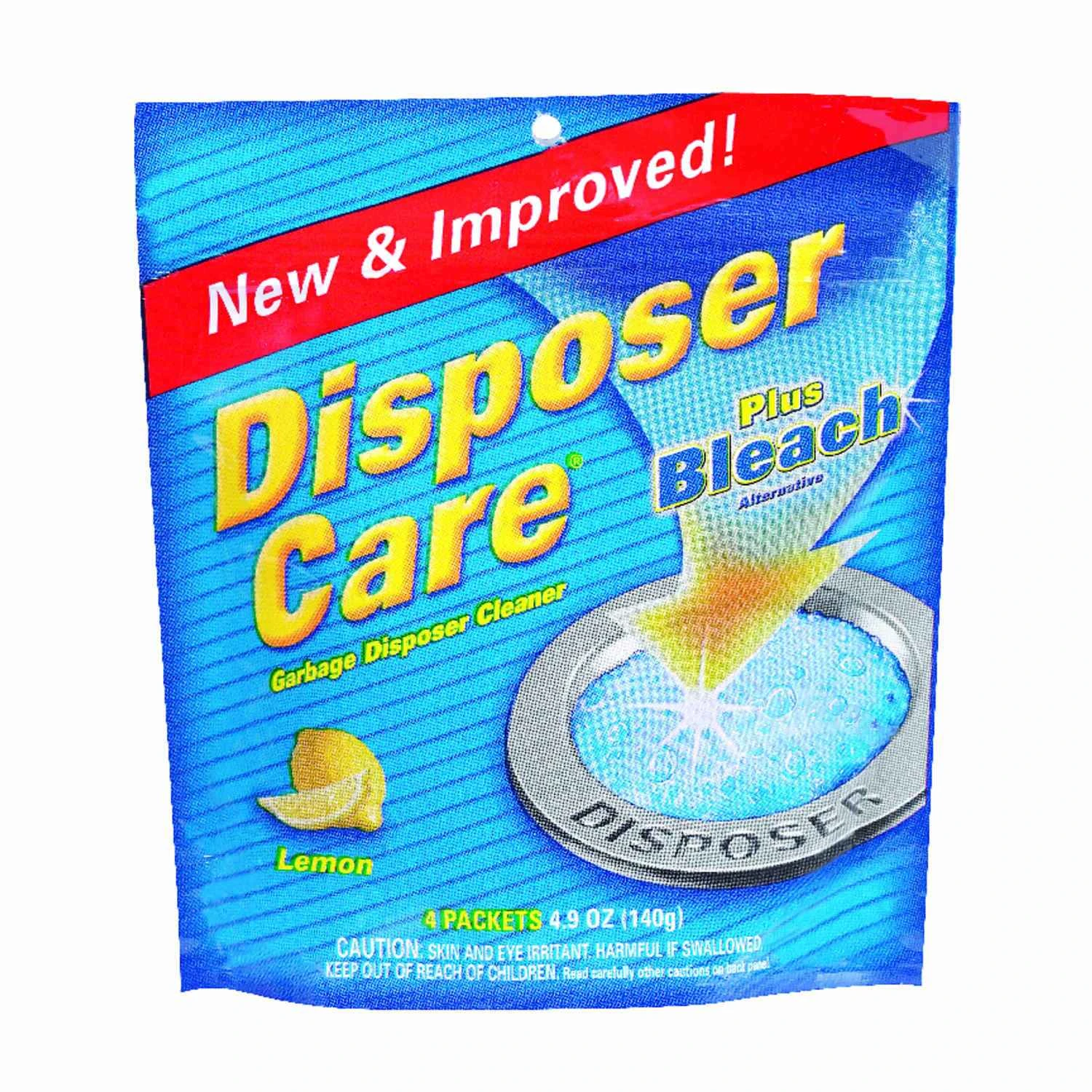 Glisten Disposer Care DP06N-PB Garbage Disposer Cleaner, 4.9 oz Pack, Powder, Lemon, Blue