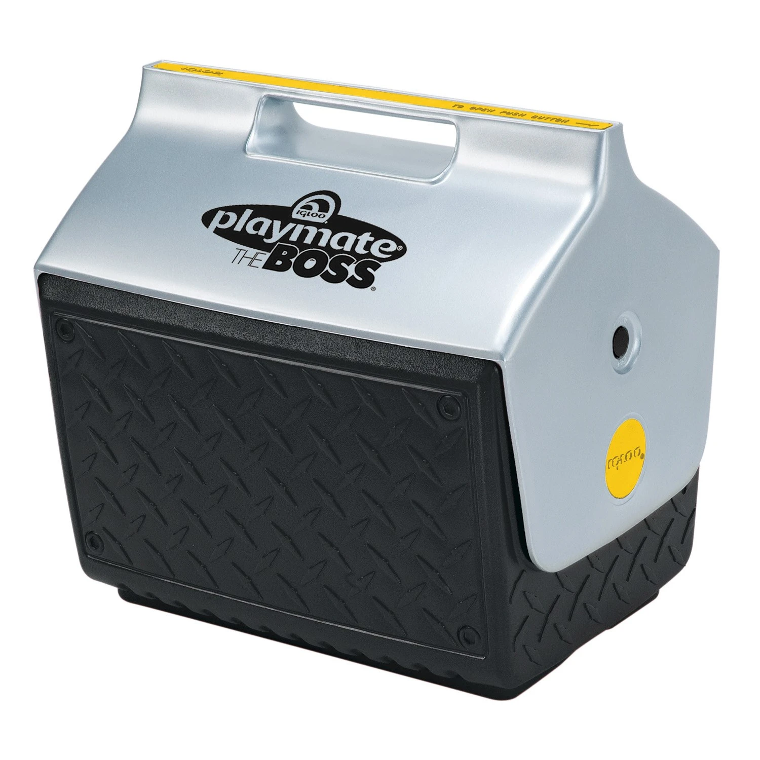 The Boss 14.8 Qt. Cooler With Diamond Plate Design, Black