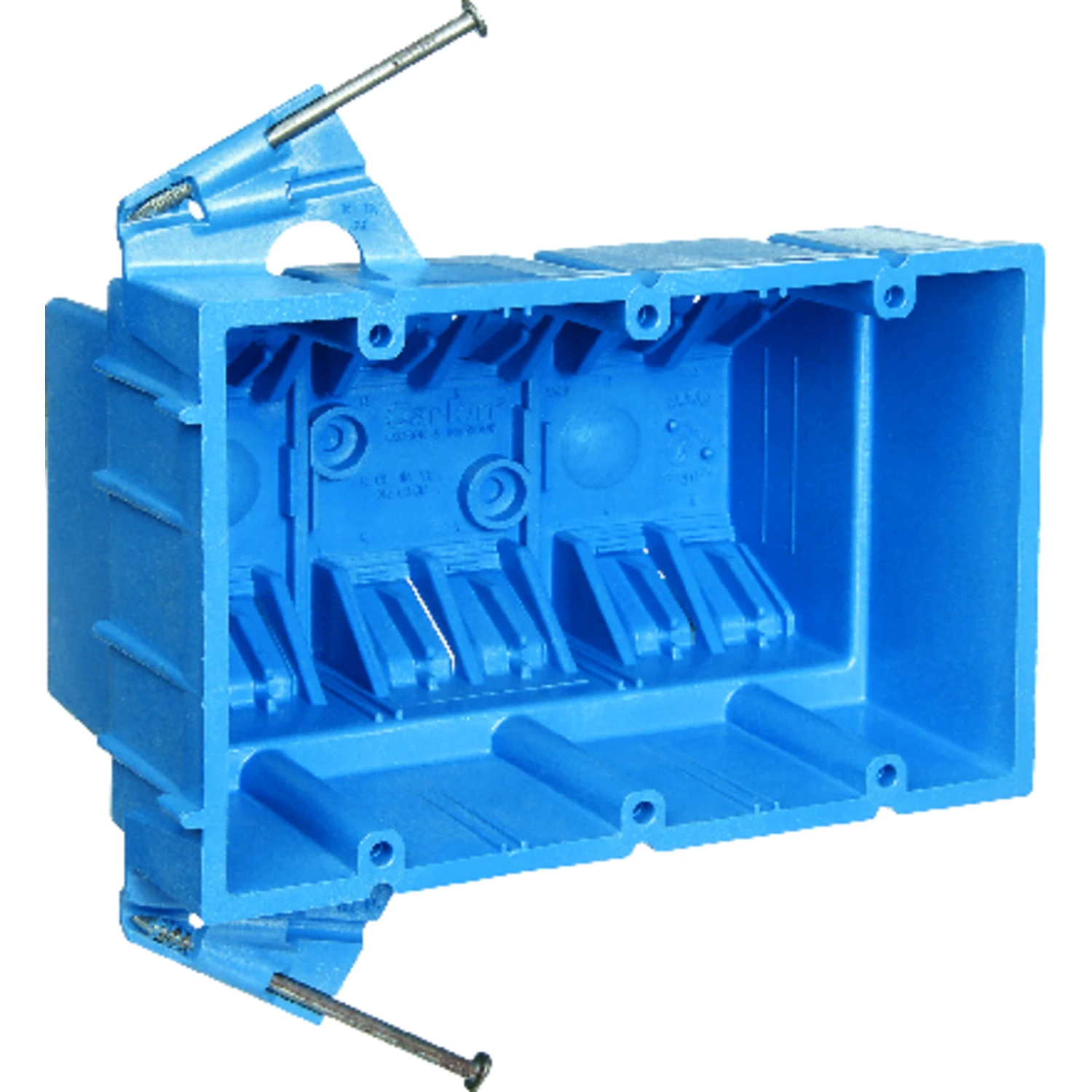 Carlon BH353A SuperBlue 3-Gang New Work Electrical Box, 53 Cu. In., PVC