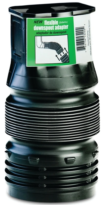 Flexible Downspout Adapter, 2 x 3 x 4 In.