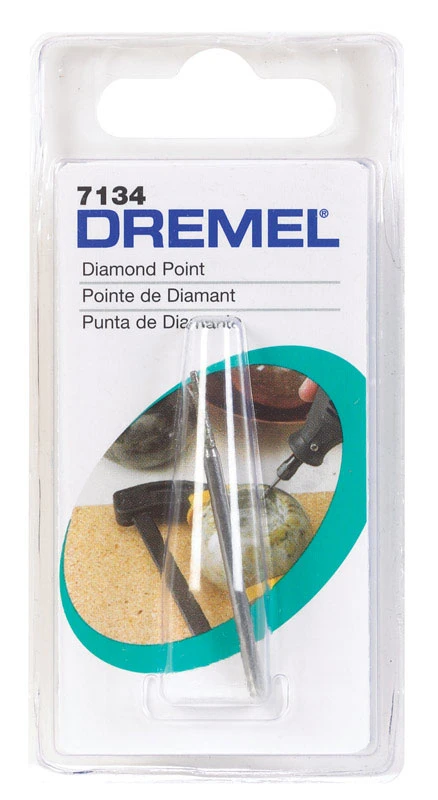 Dremel 7134 Diamond Point Rotary Tool Bit, 5/64 In. Dia., 1/8 In. Shank