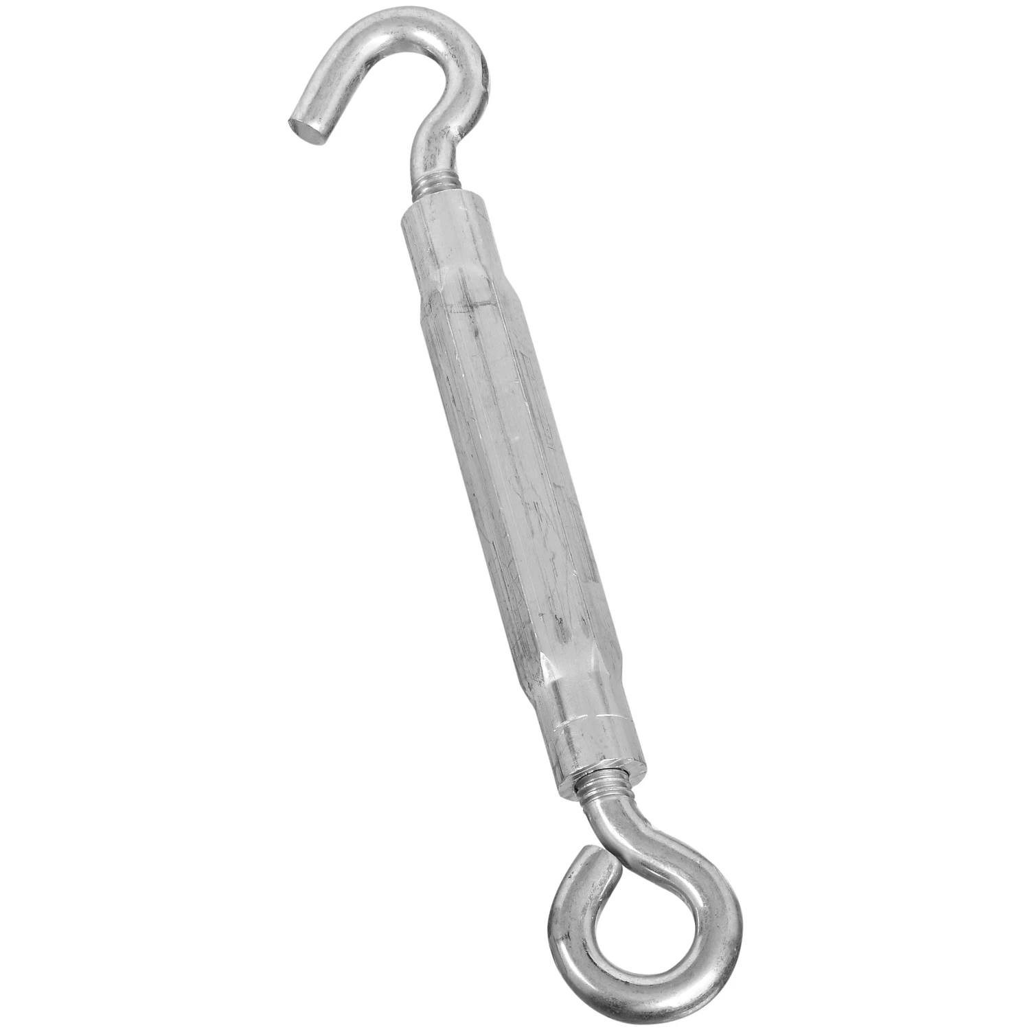 Turnbuckle, Hook & Eye, Zinc, 3/8 x 10-1/2 In.