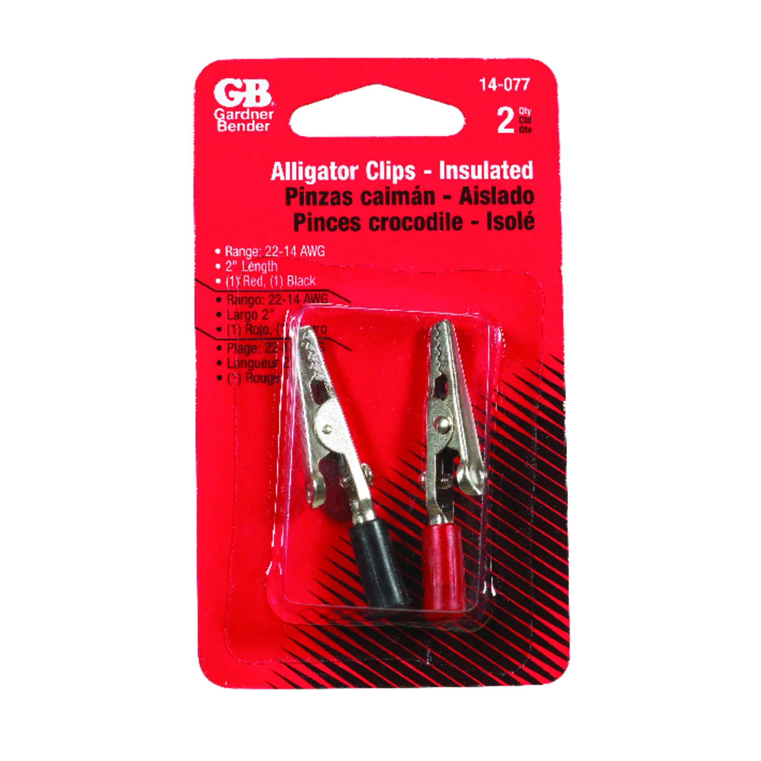 Battery Clip, 3A Alligator Barrel,Insulated, 2-In., 2-Pk.