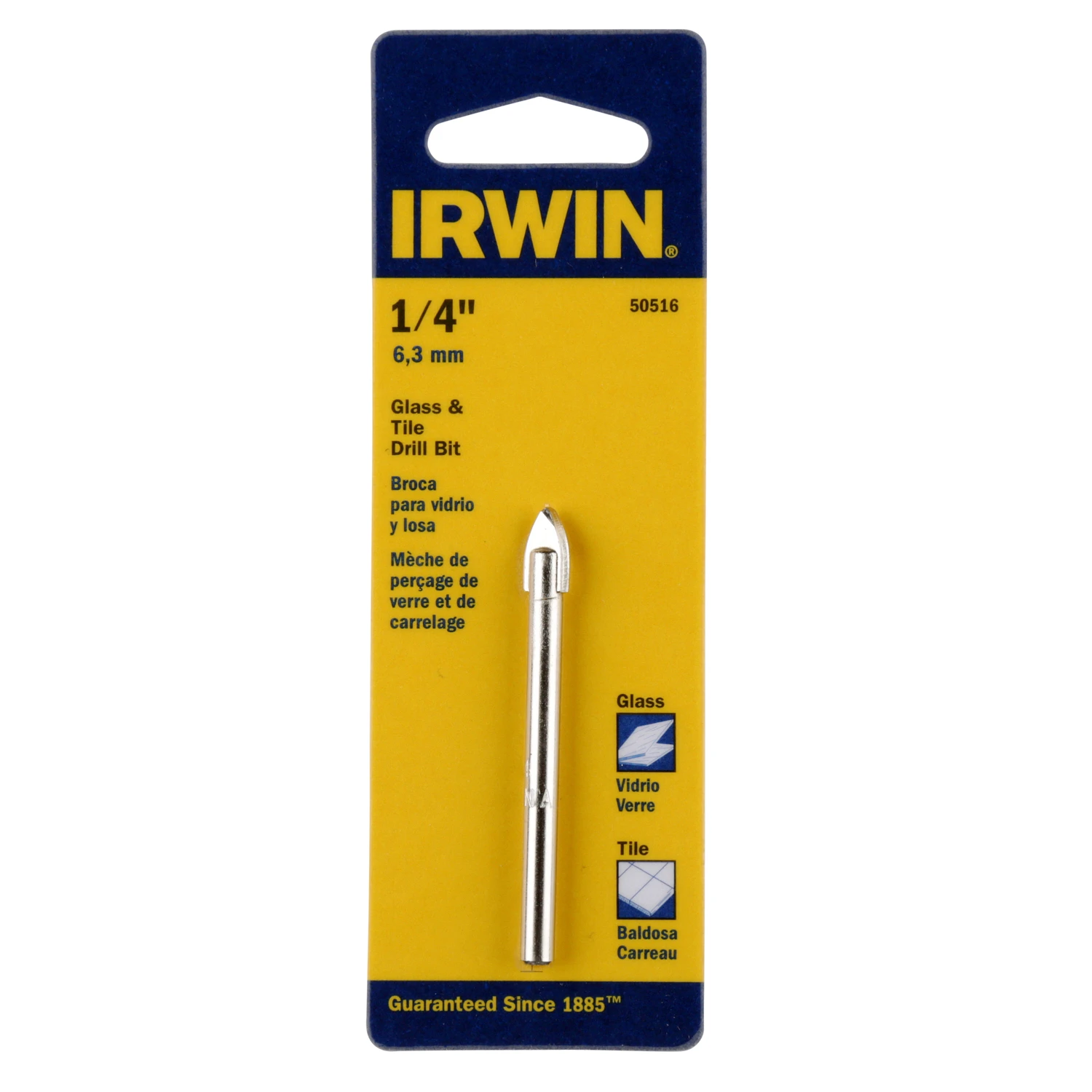 Glass & Tile Drill Bit, Carbide Tip, 1/4 In.