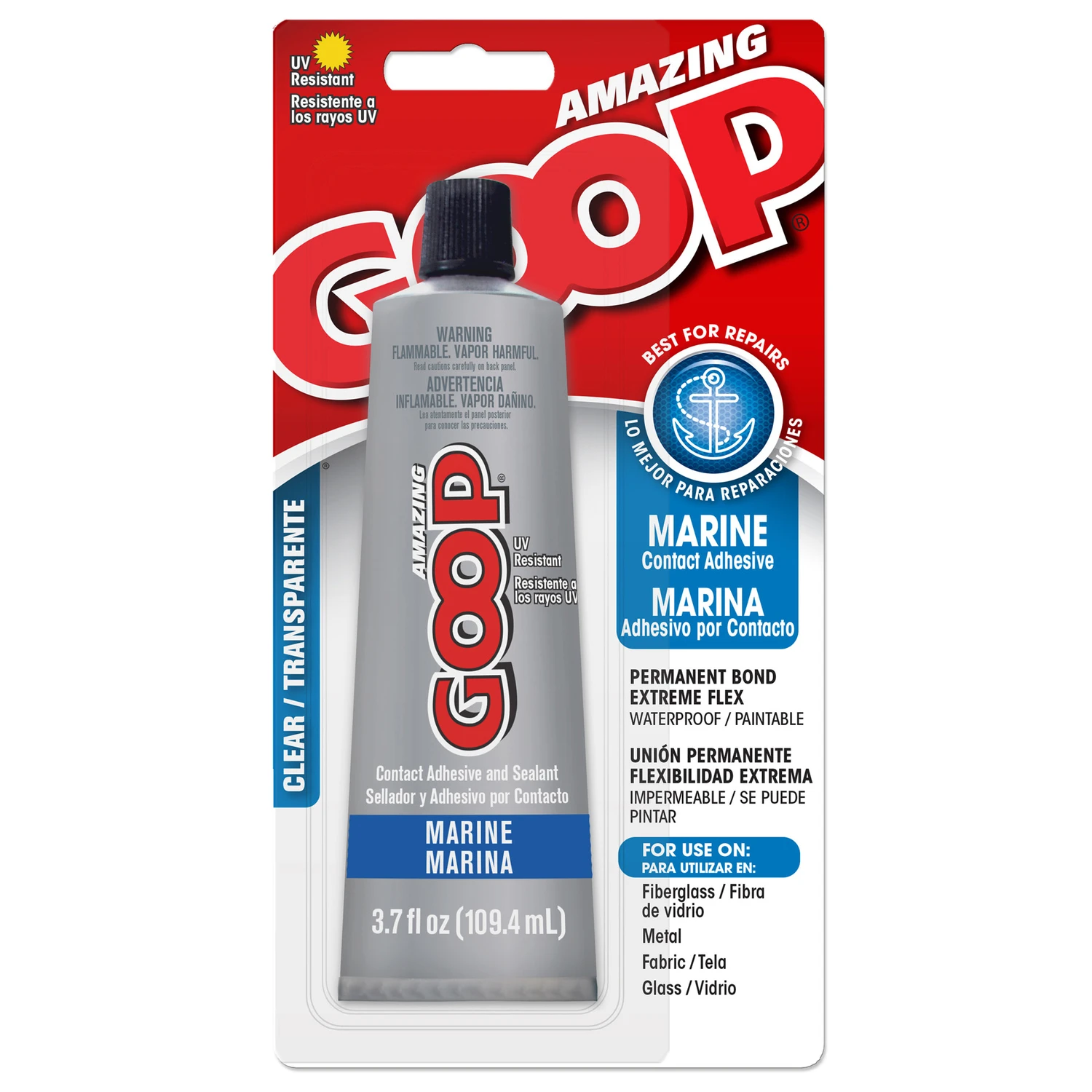 Amazing Goop 170012 Marine Adhesive, Liquid, Clear, 3.7 oz Tube