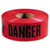 77-1004 Red Danger Barricade Tape, 3 In Width, 1000 Ft Length, Plastic Backing