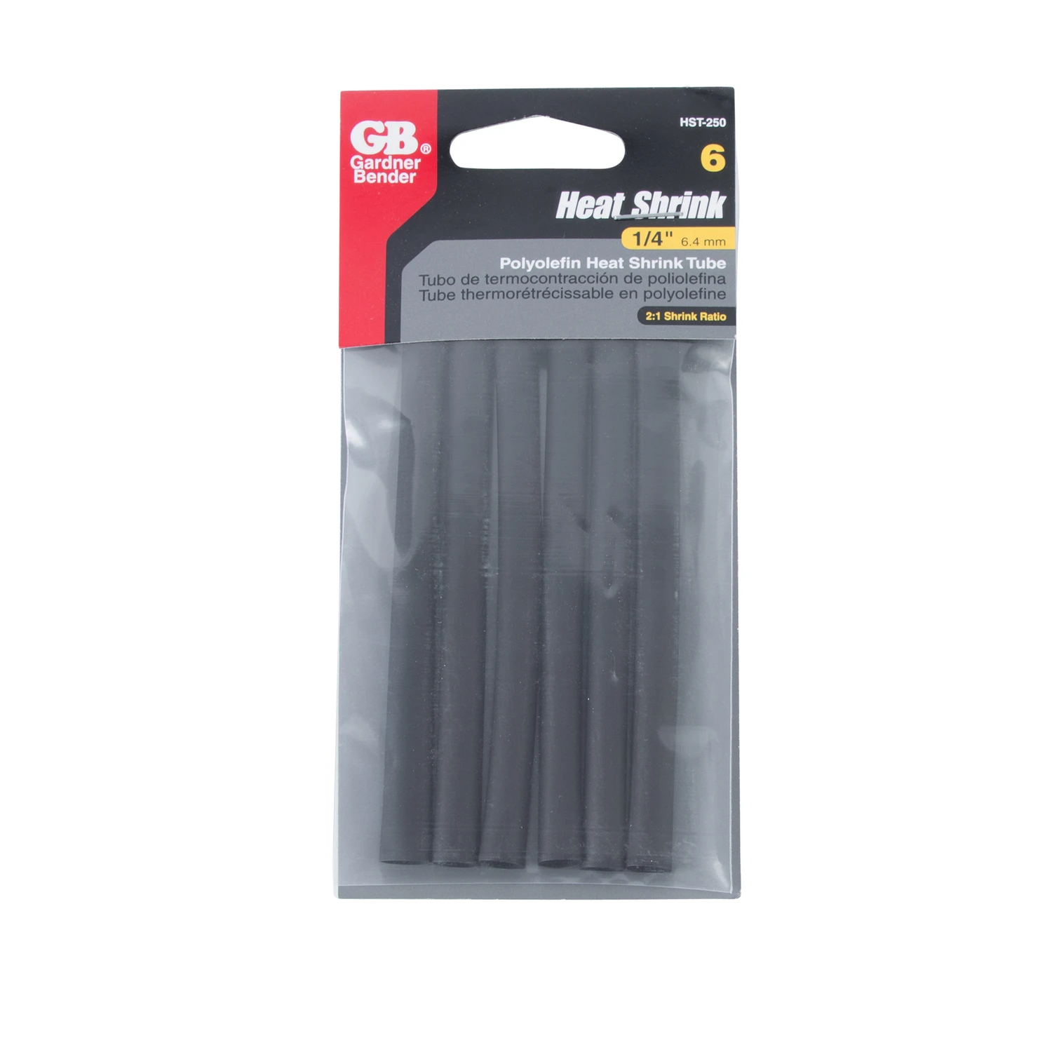 Heat Shrink Tubing, 1/4 to 1/2-In., 6-Pk.