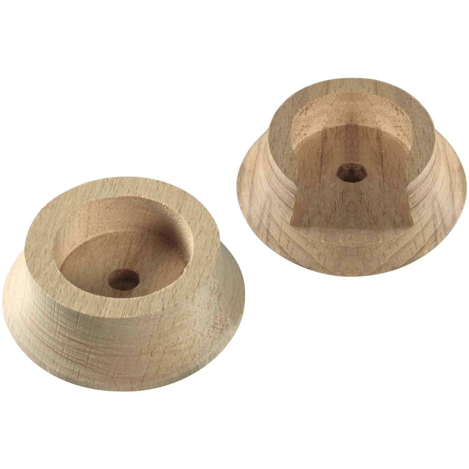 Natural Wood Closet Rod Pole Socket Set, 1-3/8 In., Pr.