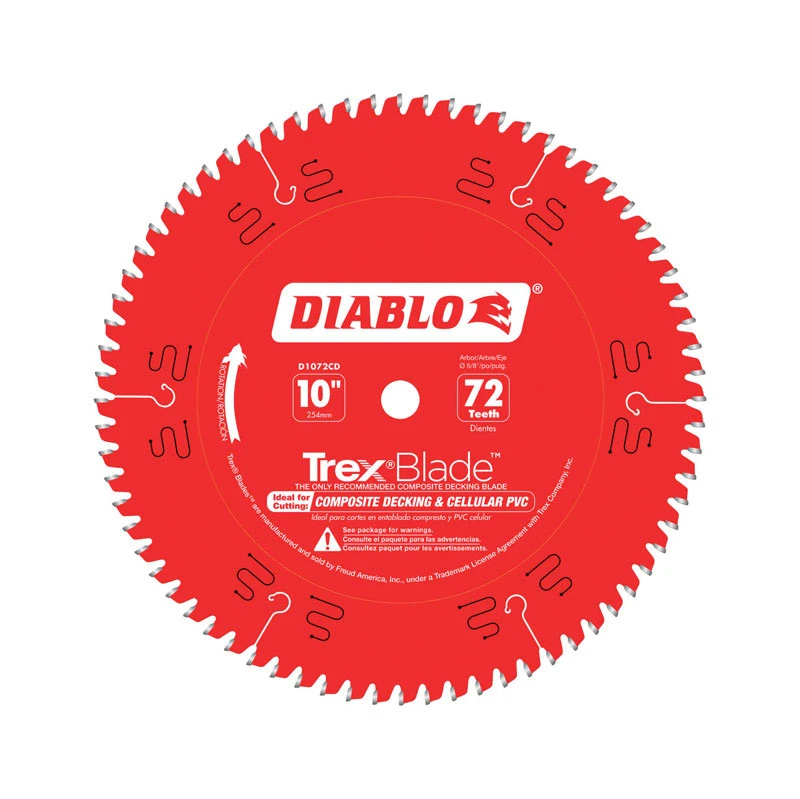 Diablo D1072CD Circular Saw Blade, 10 in Dia, 5/8 in Arbor, 72-Teeth, Carbide Cutting Edge