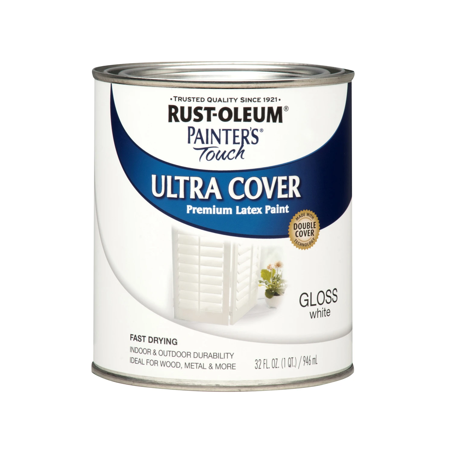 Painter's Touch Gloss Premium Latex Paint, White, 1-Qt.