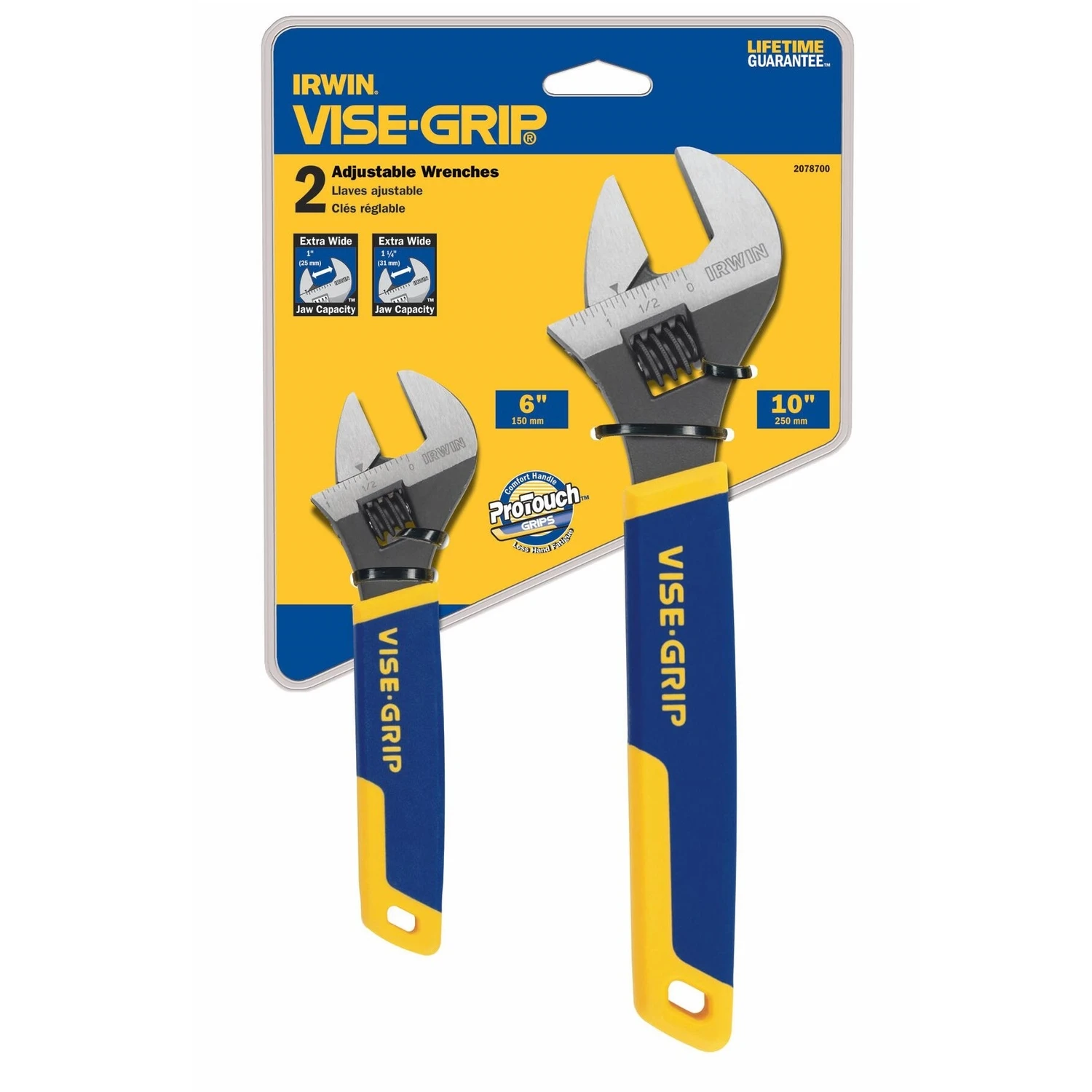 2078700 Protouch Adjustable Wrench Set, 6 In. & 10 In., 2 Pieces