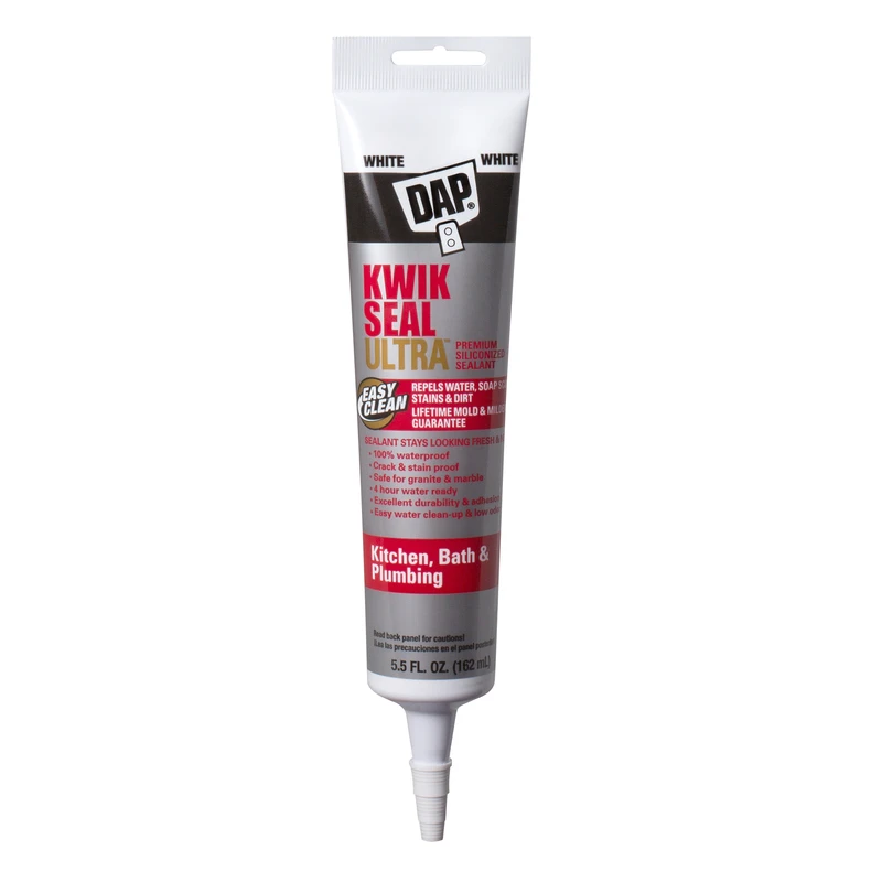 Dap Kwik Seal Ultra 18894 Kitchen & Bath Sealant, White, 5.5 Oz